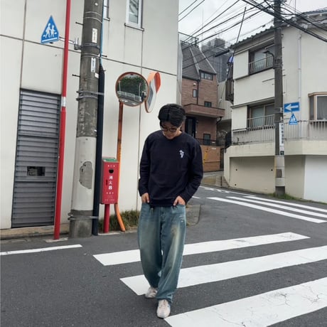 jacquard crew sweat 　[NAVY]　HEV-25019