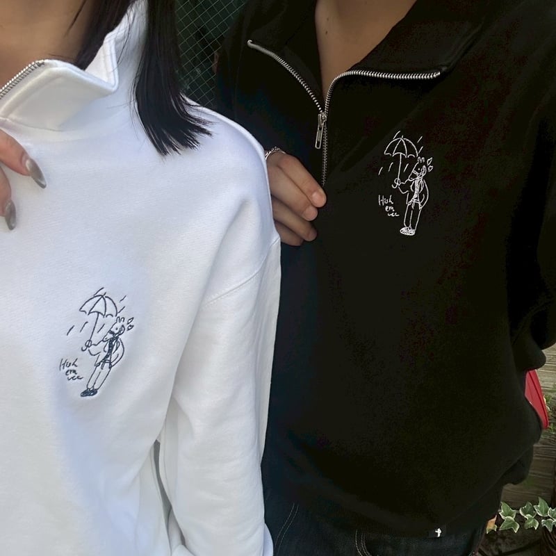 harf ZIP sweat [white] HEV-25018 | hish era vec