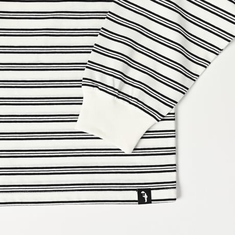 Embroidery L/S border BIG Tee　[white]　HEV-24030