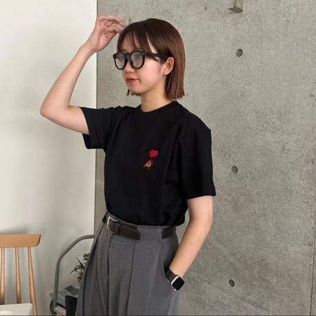 organic cotton artist house＆♡ S/S Tee 　[BLACK]　HEV-24018