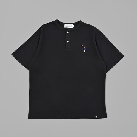 Henley Neck Tee 　[CHARCOAL BLACK]　HEV-26008