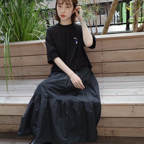 organic cotton Embroidery S/S Tee 　[black]　HEV-23017