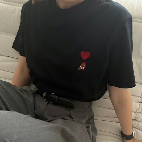 organic cotton artist house＆♡ S/S Tee 　[BLACK]　HEV-24018