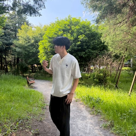 Henley Neck Tee 　[OFFWHITE OATMEAL]　HEV-26008