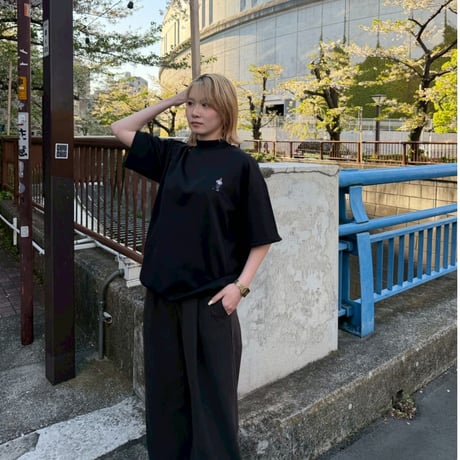 GOLF Embroidery mockeck jersey Tee 　[BLACK]　HEV-26007