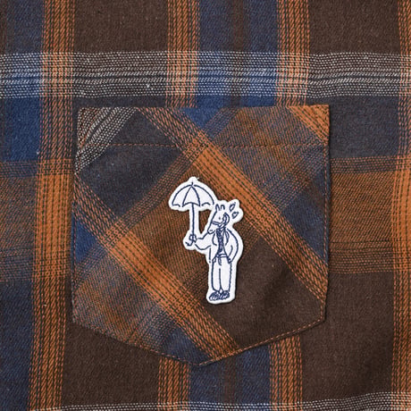 Embroidered check shirts　[BROWN]　HEV-25022