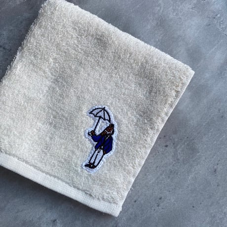 Embroidered patch Hand towel 　[natural]　HEV-24004