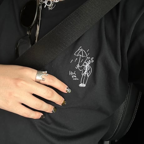 Embroidery S/S Tee 　[black]　HEV-24019