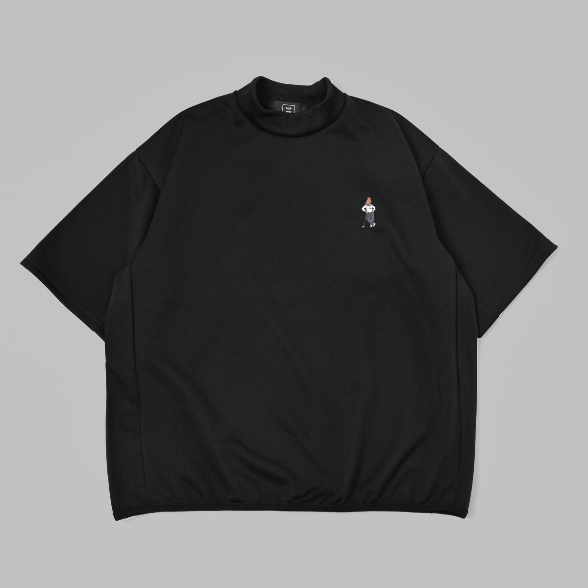 GOLF Embroidery mockeck jersey Tee [BLACK] HEV