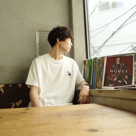 organic cotton Embroidery S/S Tee 　[white]　HEV-23017
