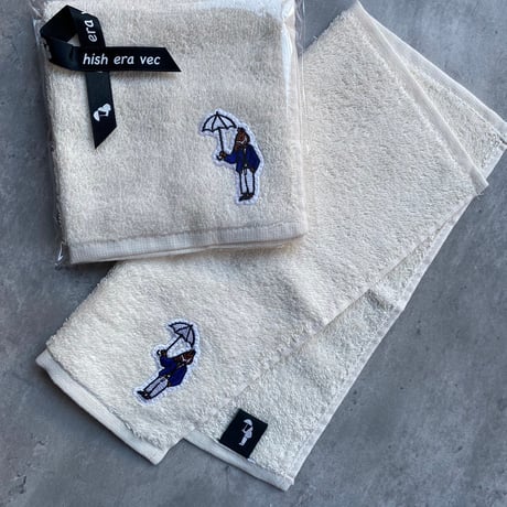Embroidered patch Hand towel 　[natural]　HEV-24004