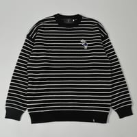 Embroidered patch border knit 　[black]　HEV-24012