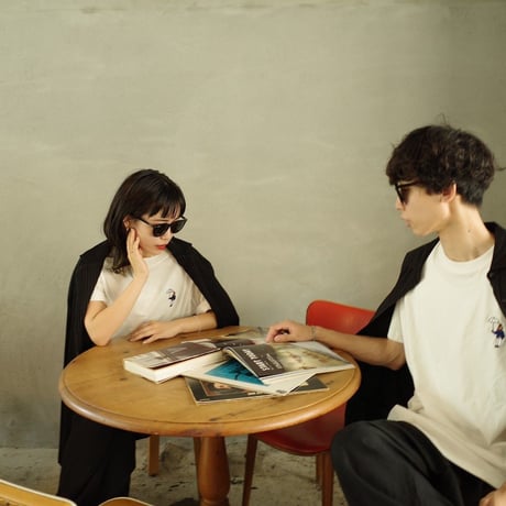 organic cotton Embroidery S/S Tee 　[white]　HEV-23017