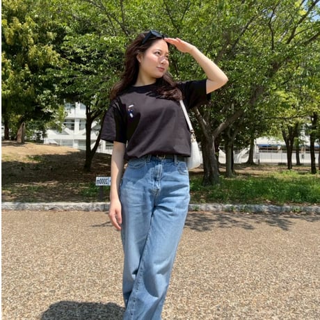 organic cotton Embroidery S/S Tee 　[black]　HEV-23017