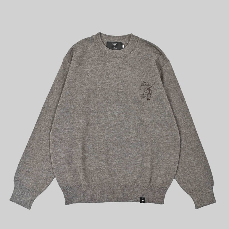washable crew neck knit [BROWN] HEV-25025 | h