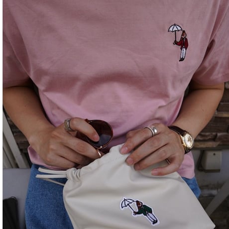 organic cotton Embroidery S/S Tee 　[pink]　HEV-23017