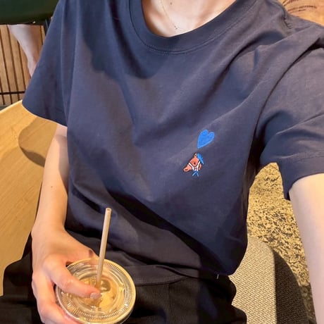 organic cotton  artist house＆♡ S/S Tee 　[NAVY]　HEV-24018