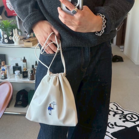 Eco leather Pouch　[OFF BEIGE]　HEV-25029