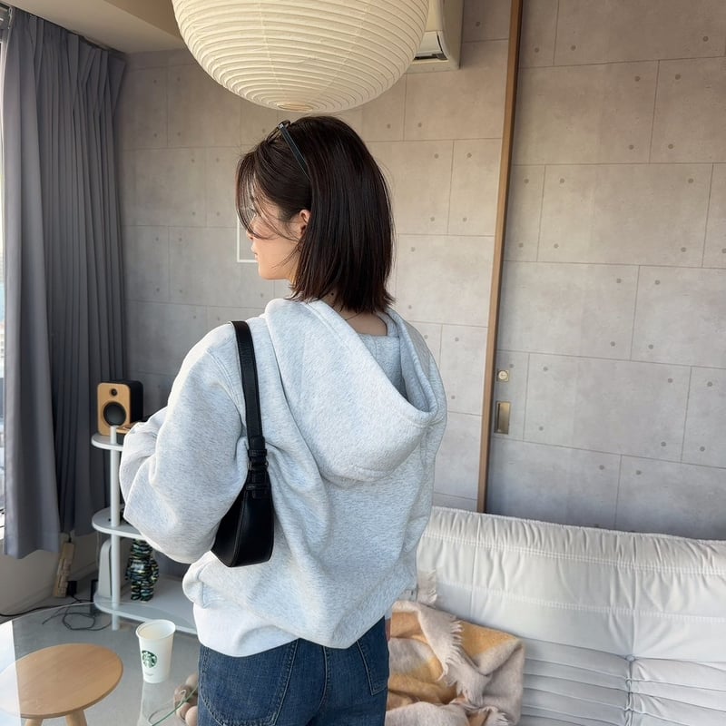 lining full ZIP sweat foodie [ash gray] HEV-25