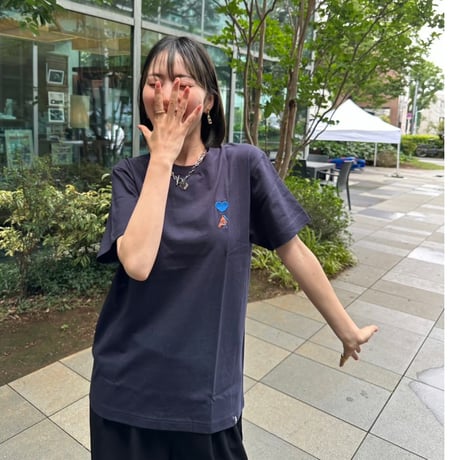 organic cotton  artist house＆♡ S/S Tee 　[NAVY]　HEV-24018