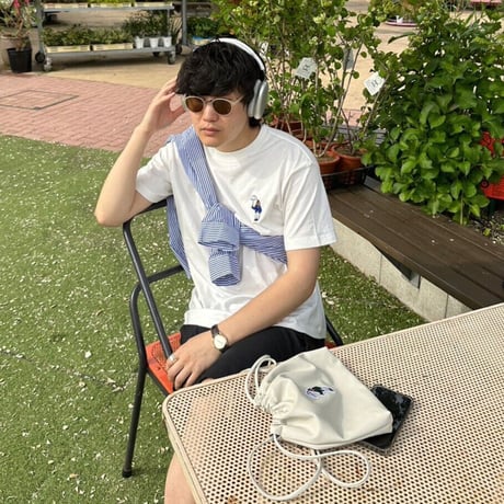 organic cotton Embroidery S/S Tee 　[white]　HEV-23017