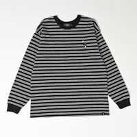 Embroidery L/S border BIG Tee　[black]　HEV-24030