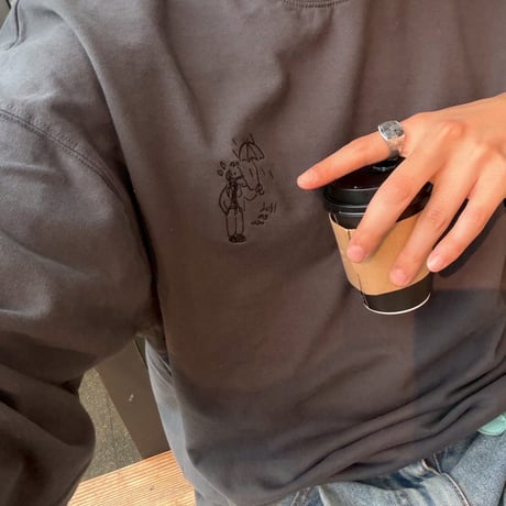 mini pile embroidery L/S Tee 　[SUMIKURO]　HEV-26004