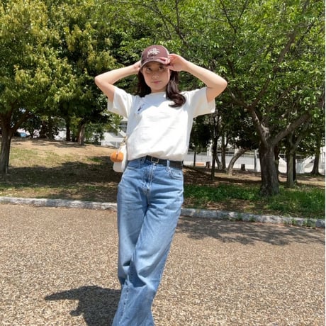 organic cotton Embroidery S/S Tee 　[white]　HEV-23017