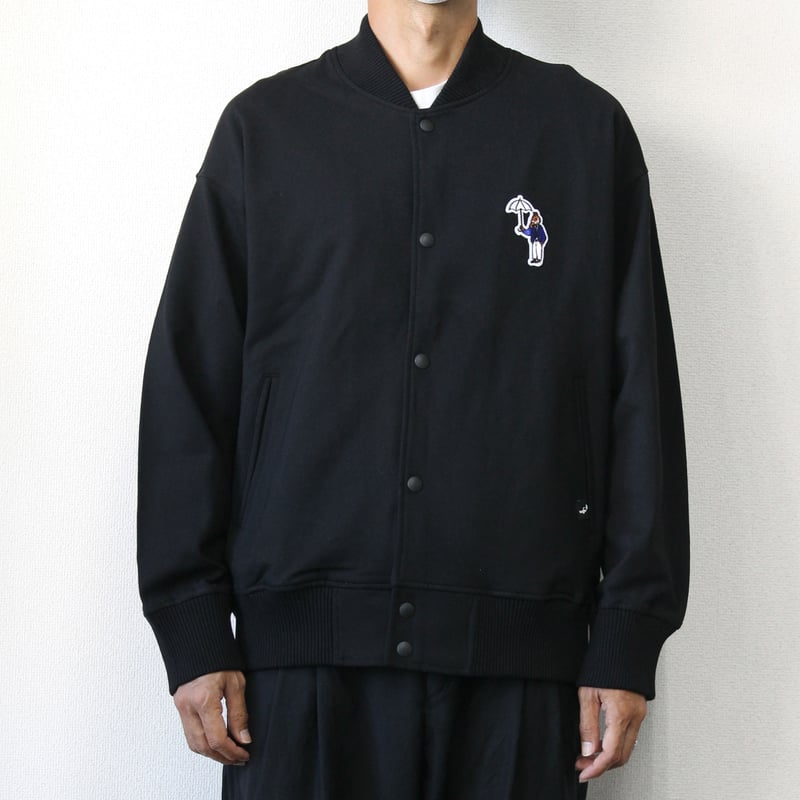 Embroidered patch punch stadium jumper [black]