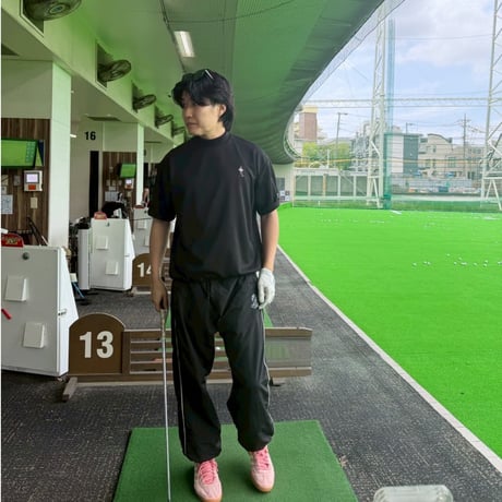 GOLF Embroidery mockeck jersey Tee 　[BLACK]　HEV-26007