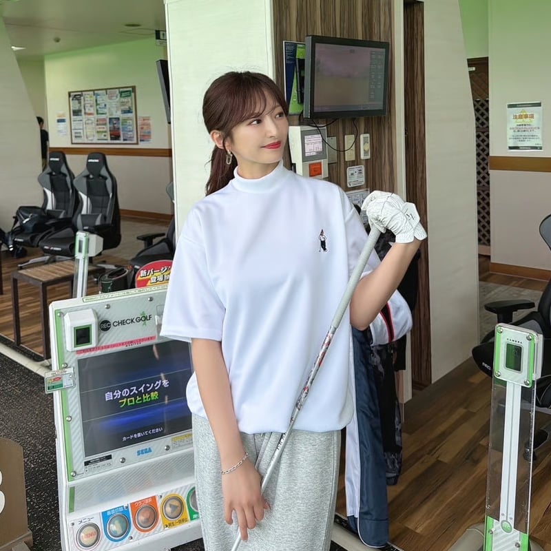 GOLF Embroidery mockeck jersey Tee [WHITE] HEV