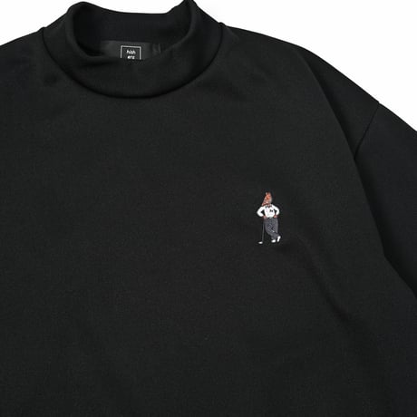 GOLF Embroidery mockeck jersey Tee 　[BLACK]　HEV-26007