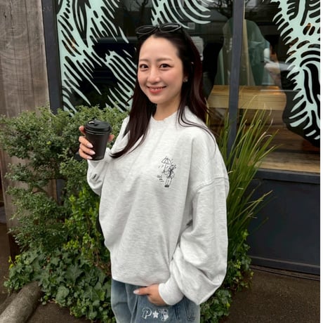 mini pile embroidery L/S Tee 　[OAT MEAL]　HEV-26004