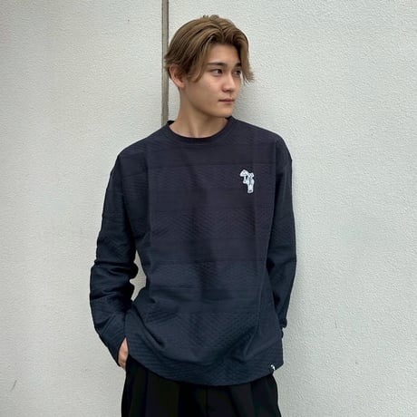 jacquard crew sweat 　[NAVY]　HEV-25019