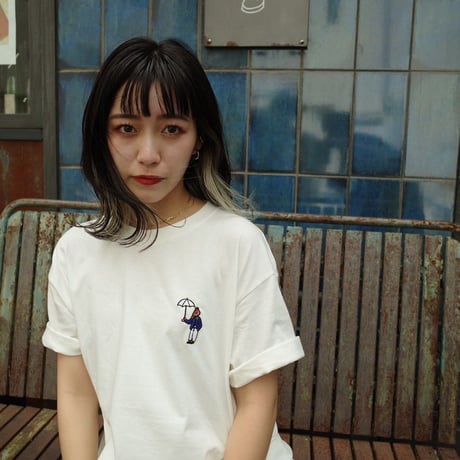 organic cotton Embroidery S/S Tee 　[white]　HEV-23017