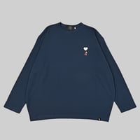 Embroidery curve silhouette L/S Tee　[NAVY]　HEV-25017