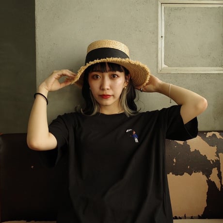 organic cotton Embroidery S/S Tee 　[black]　HEV-23017