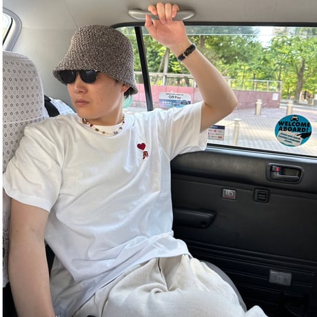 Embroiderey artist house＆♡ Tee 　[white]　HEV-23019