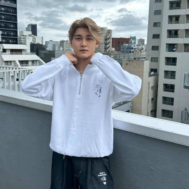 harf ZIP sweat [white] HEV-25018 | hish era vec