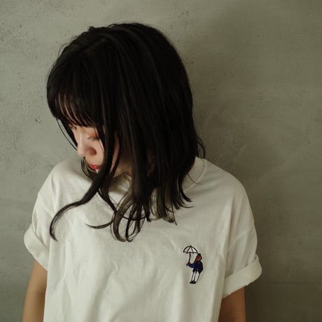 organic cotton Embroidery S/S Tee 　[white]　HEV-23017