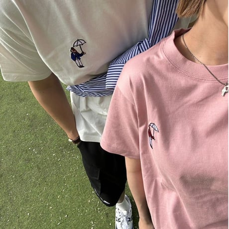 organic cotton Embroidery S/S Tee 　[pink]　HEV-23017