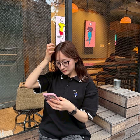 Short sleeve Polo shirt 　[BLACK]　HEV-26006
