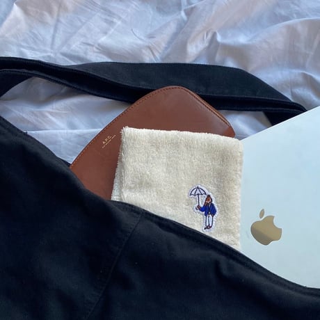 Embroidered patch Hand towel 　[natural]　HEV-24004
