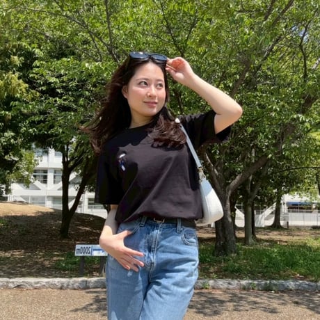 organic cotton Embroidery S/S Tee 　[black]　HEV-23017