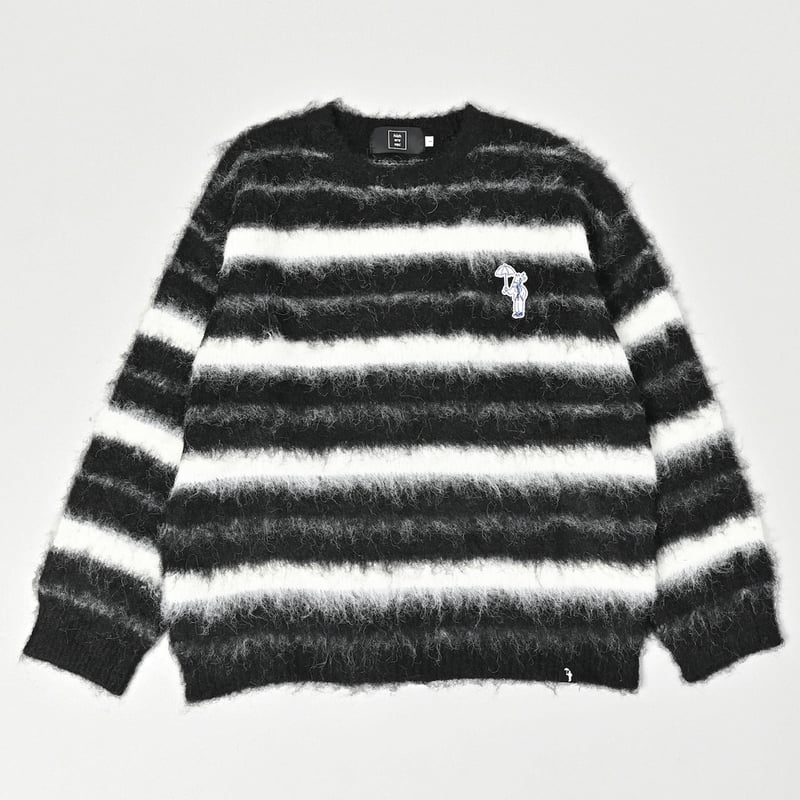 【極美品】Heve へイヴ パプリカニット ブラック　完売品 mohair shaggy border knit [black border] HEV-24