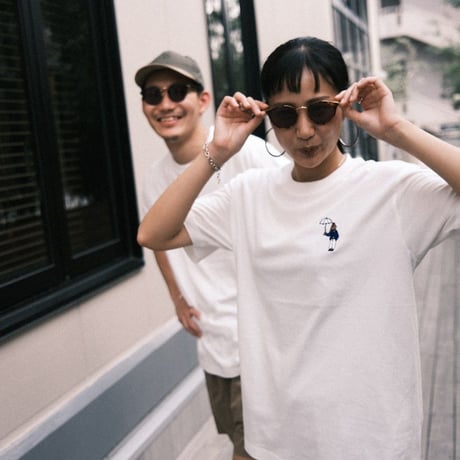 organic cotton Embroidery S/S Tee 　[white]　HEV-23017