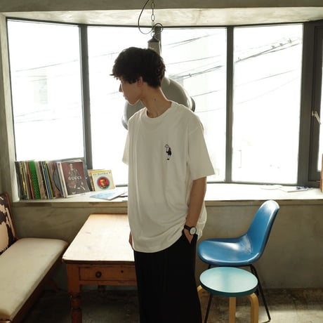 organic cotton Embroidery S/S Tee 　[white]　HEV-23017