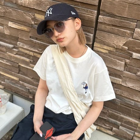organic cotton Embroidery S/S Tee 　[white]　HEV-23017