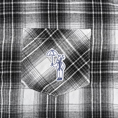 Embroidered check shirts　[BLACK]　HEV-25022