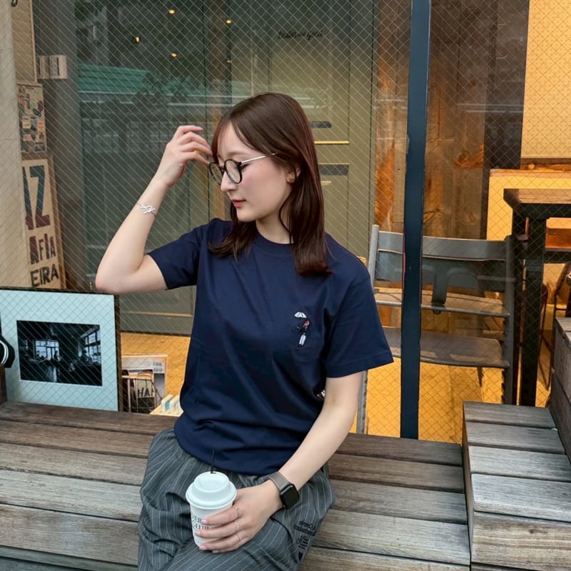 organic cotton Embroidery S/S Tee [navy] HEV-2